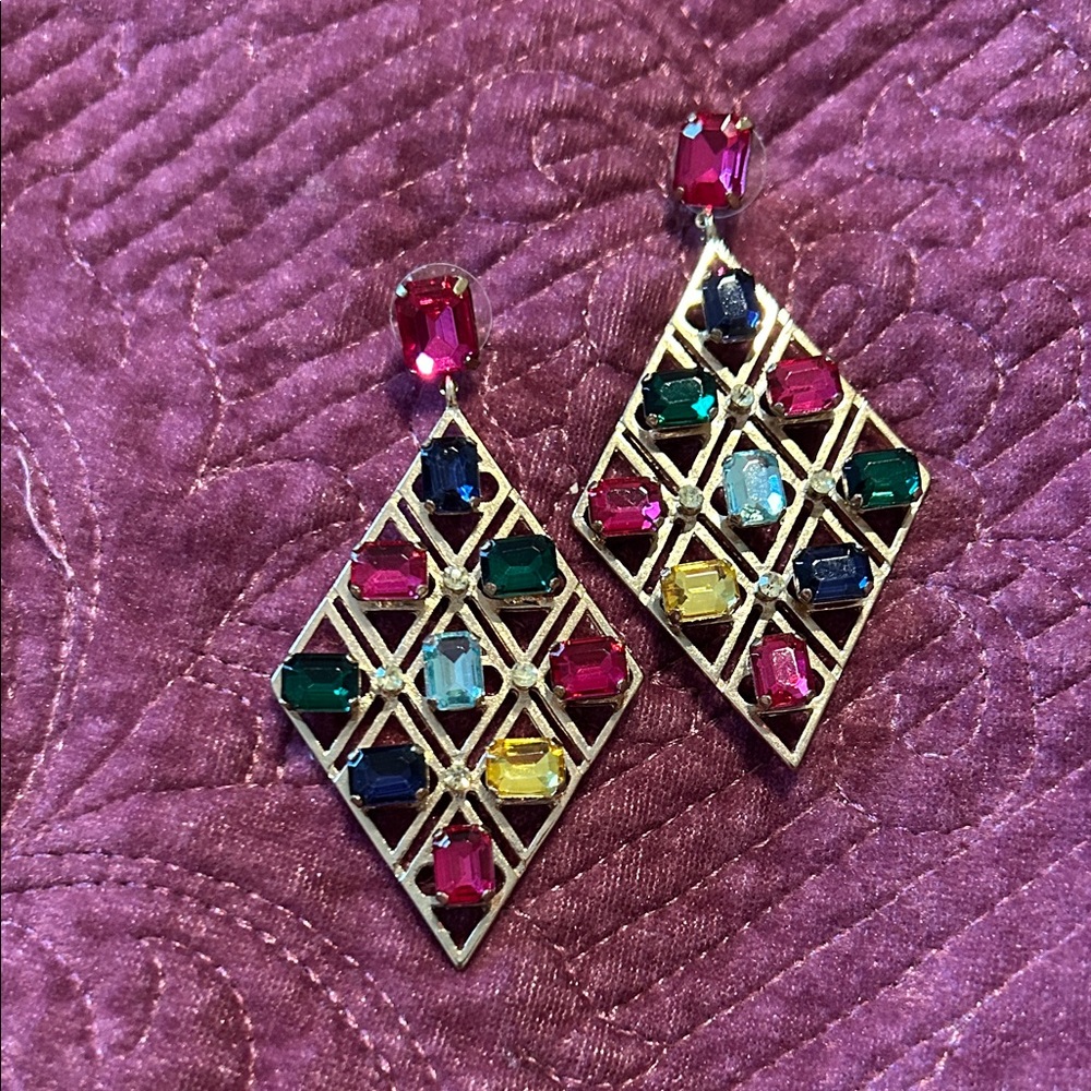 Reverse Vibrant Gemstone Earrings